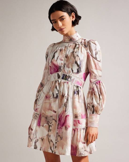 Vestito Ted Baker Fleurz Donna Beige Chiaro | BPMKI8574