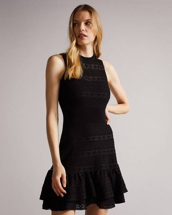 Vestito Ted Baker Maleko Donna Nere | WJQOM1832